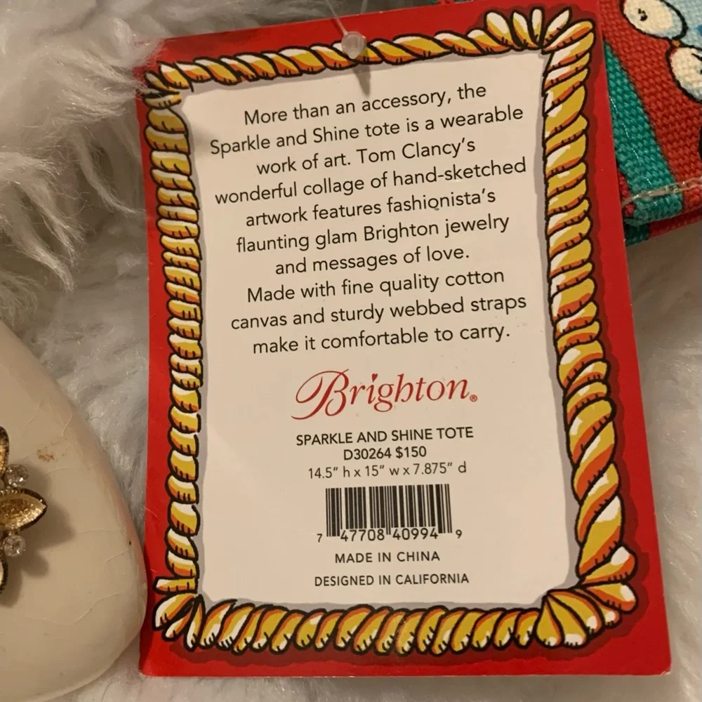 BRIGHTON bright and colorful “Sparkle and Shine” oversized Tote bag NWT - Picture 5 of 13